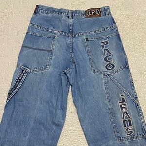 Vintage Paco Jeans 34X32 90s Baggy JNCO Grunge Hip Hop Sk8 Skater Embroidered